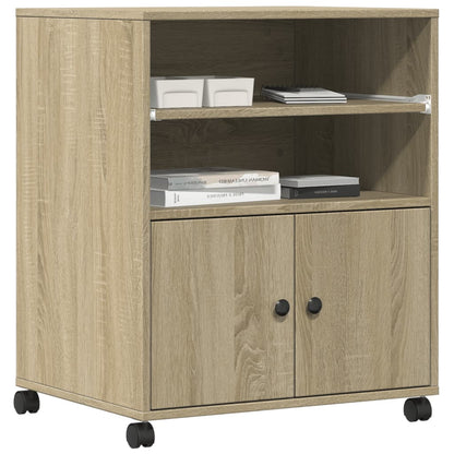 Supporto per Stampante con Ruote Rovere Sonoma 60x48x74 cm