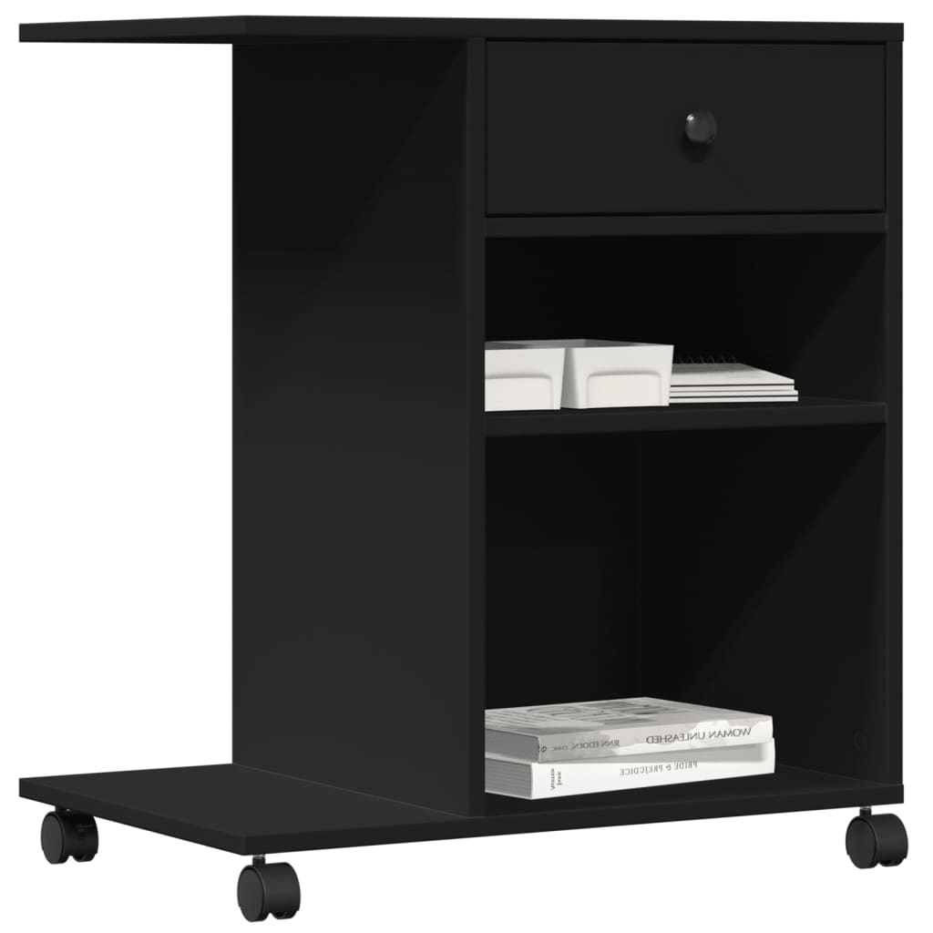 Supporto per Stampante con Ruote Nero 60x40x68,5 cm