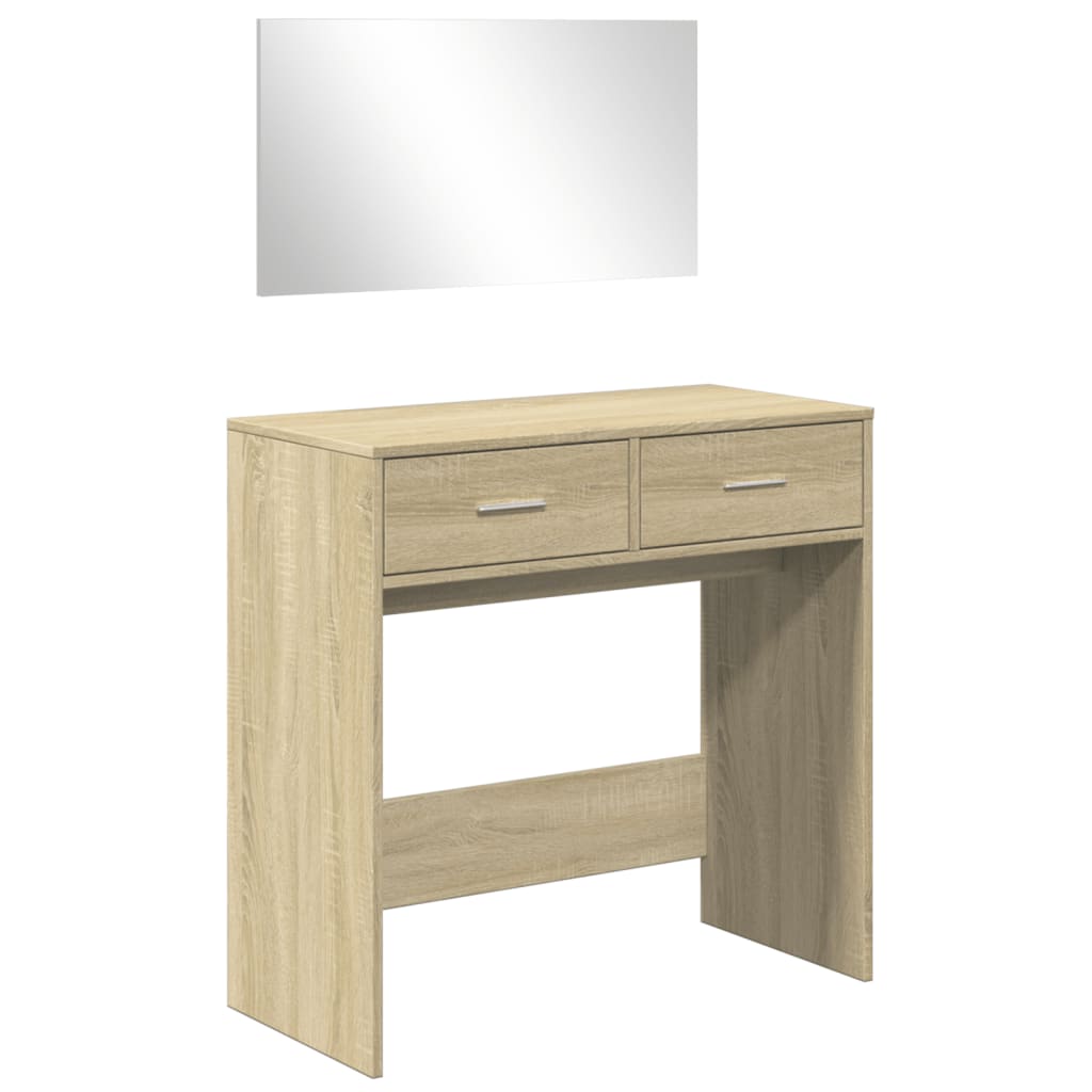 Toeletta con Specchio Rovere Sonoma 80x39x80 cm