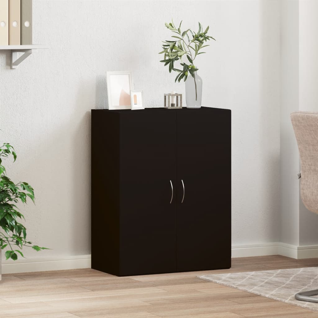 Schedario Nero 60x32x77,5 cm in Legno Multistrato