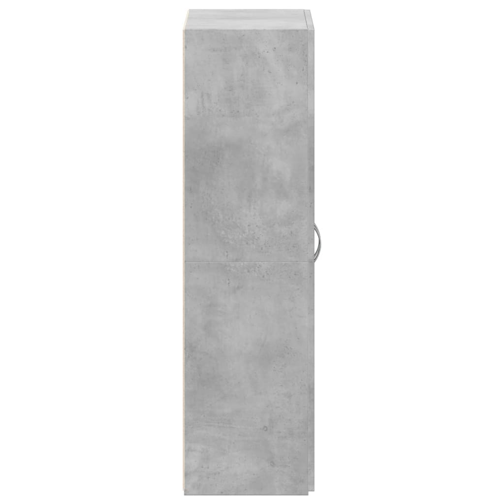 Schedario Grigio Cemento 60x32x115 cm in Legno Multistrato