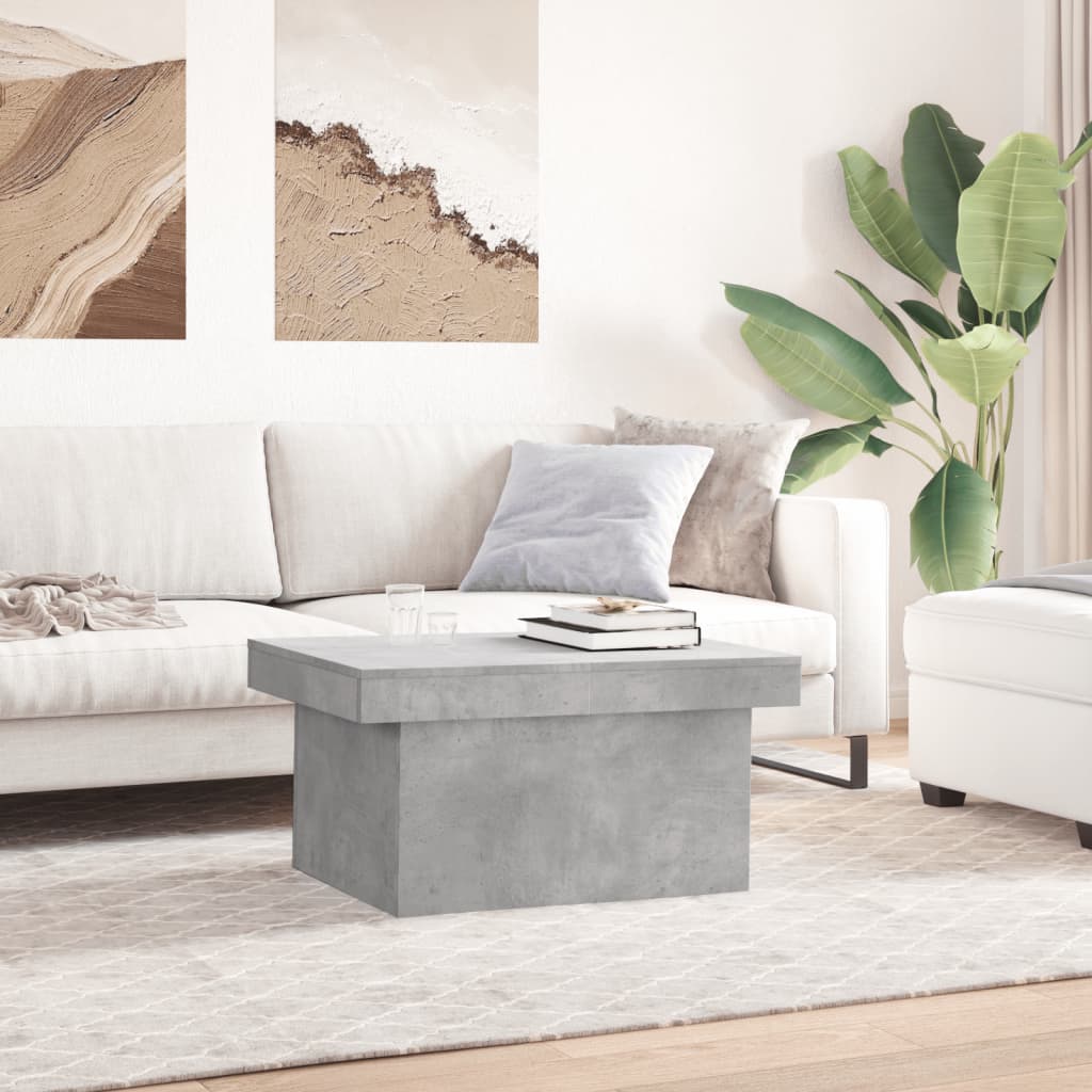 Tavolino Salotto Grigio Cemento 100x55x40 cm Legno Multistrato
