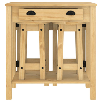 Set da Bar 3 pz in Legno Massello di Pino