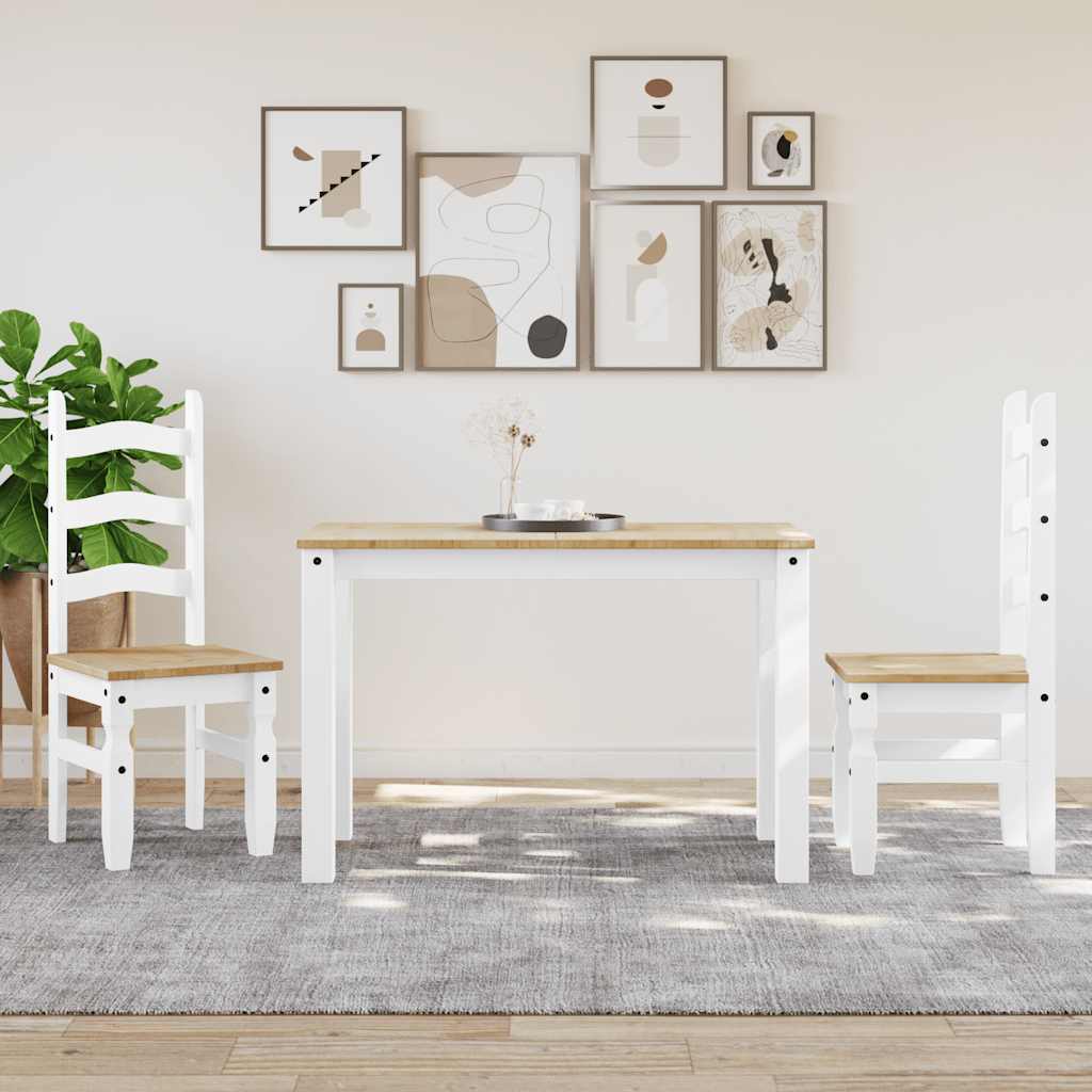 Tavolo da Pranzo Panama Bianco 112x60x75 cm Legno Massello Pino