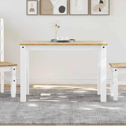 Tavolo da Pranzo Panama Bianco 112x60x75 cm Legno Massello Pino