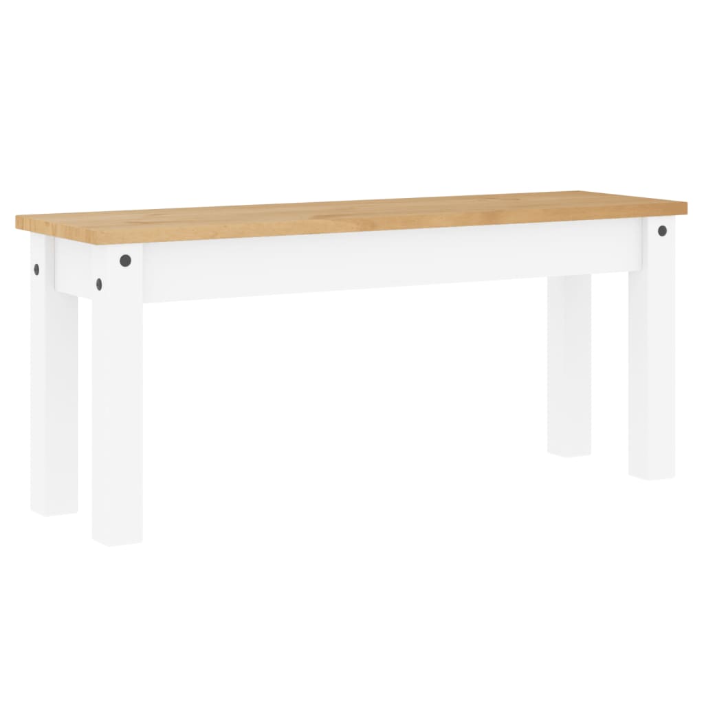 Panca da Pranzo Panama Bianca 105x30x45 cm Legno Massello Pino