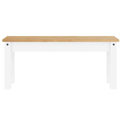Panca da Pranzo Panama Bianca 105x30x45 cm Legno Massello Pino