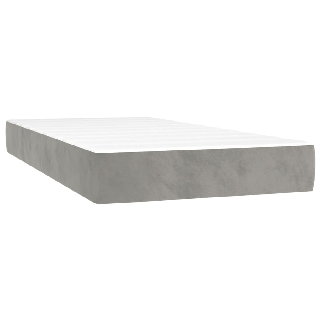 Materasso a Molle Insacchettate RigiditÃ  Media Grigio Chiaro 120x190x20 cm in Velluto