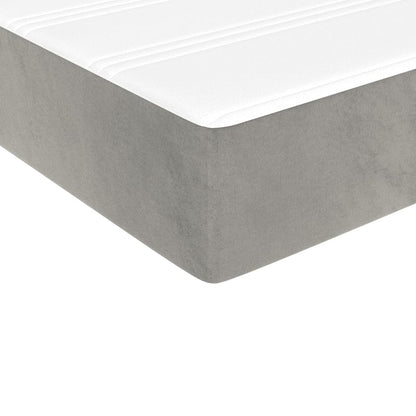 Materasso a Molle Insacchettate RigiditÃ  Media Grigio Chiaro 120x190x20 cm in Velluto