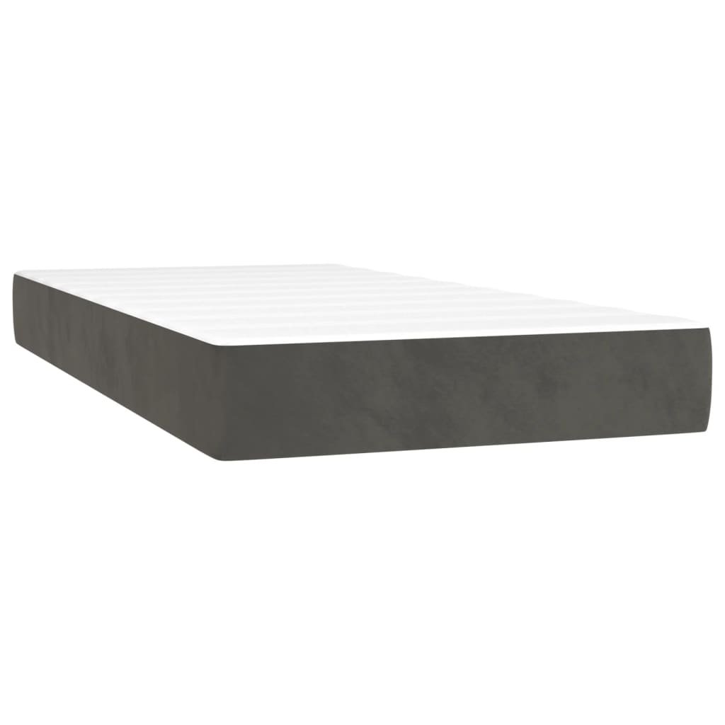 Materasso a Molle Insacchettate RigiditÃ  Media Grigio Scuro 120x190x20 cm in Velluto