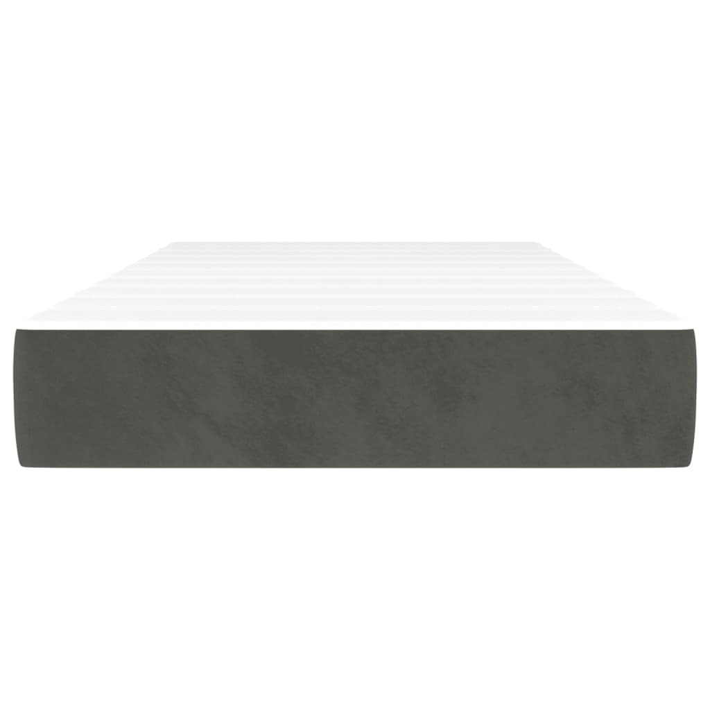 Materasso a Molle Insacchettate RigiditÃ  Media Grigio Scuro 120x190x20 cm in Velluto