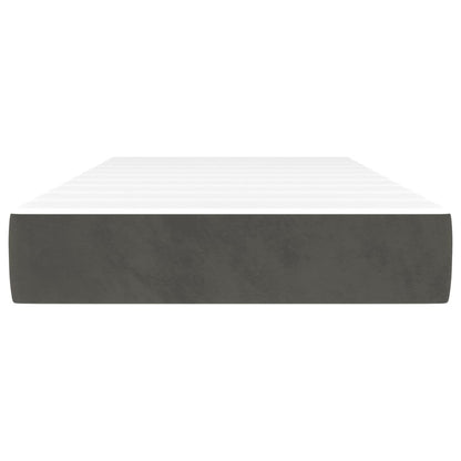 Materasso a Molle Insacchettate RigiditÃ  Media Grigio Scuro 120x190x20 cm in Velluto
