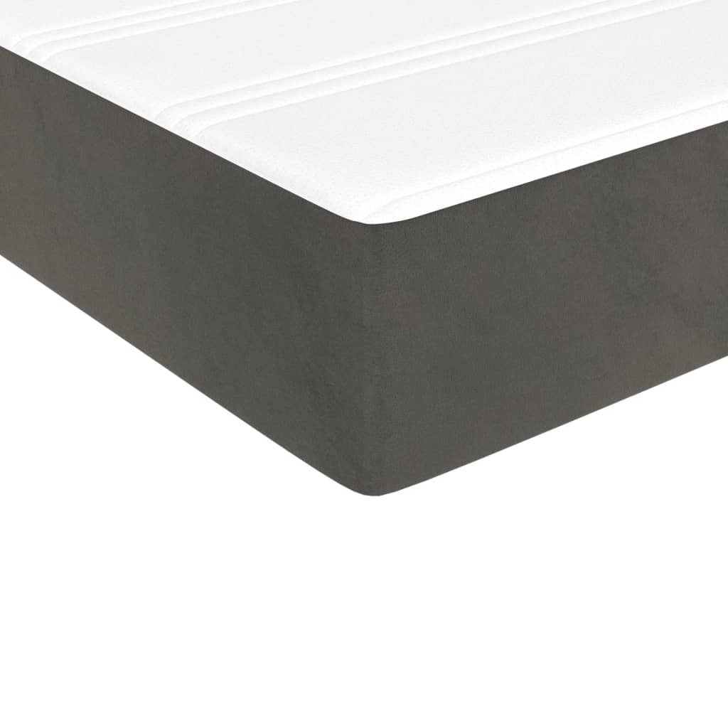 Materasso a Molle Insacchettate RigiditÃ  Media Grigio Scuro 120x190x20 cm in Velluto