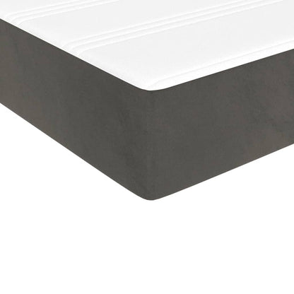 Materasso a Molle Insacchettate RigiditÃ  Media Grigio Scuro 120x190x20 cm in Velluto