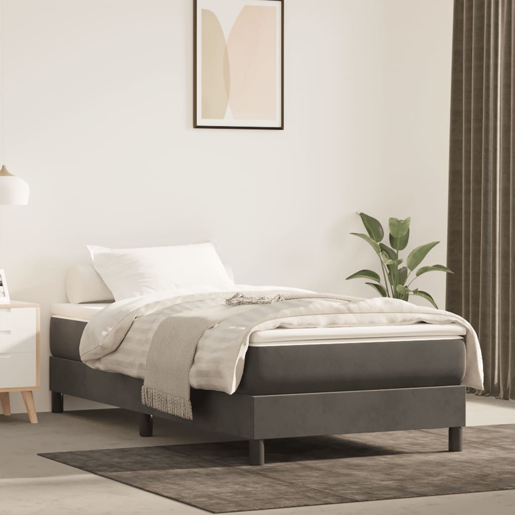 Materasso a Molle Insacchettate RigiditÃ  Media Grigio Scuro 120x190x20 cm in Velluto