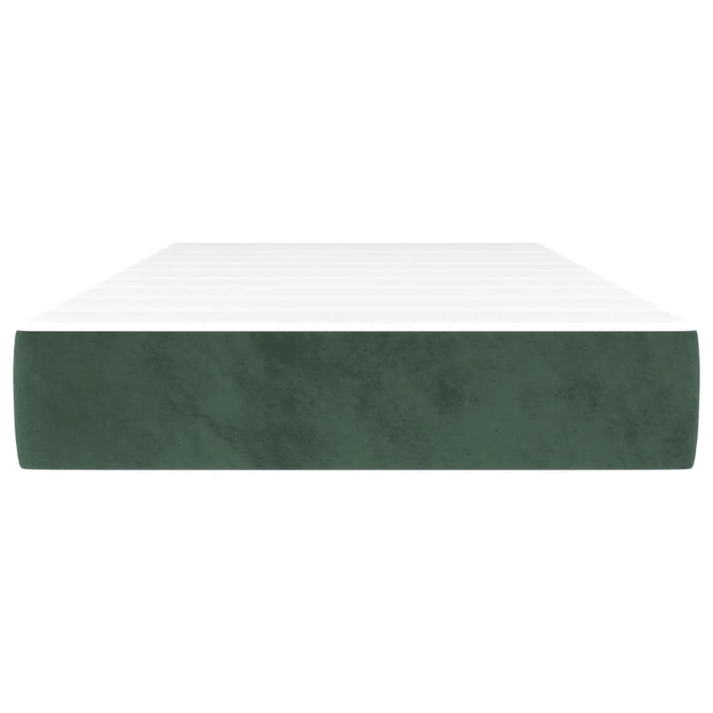 Materasso a Molle Insacchettate RigiditÃ  Media Verde Scuro 120x190x20 cm in Velluto