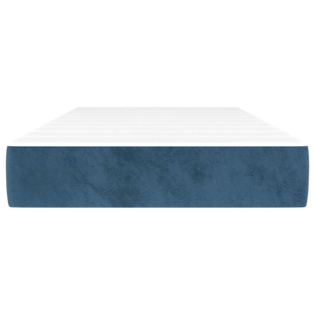 Materasso a Molle Insacchettate RigiditÃ  Media Blu Scuro 120x190x20 cm in Velluto