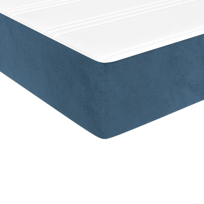 Materasso a Molle Insacchettate RigiditÃ  Media Blu Scuro 120x190x20 cm in Velluto
