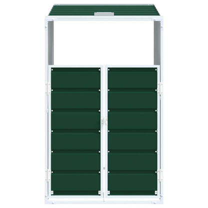Copribidone con Ruote Bidone Singolo Verde 72x81x115cm Acciaio