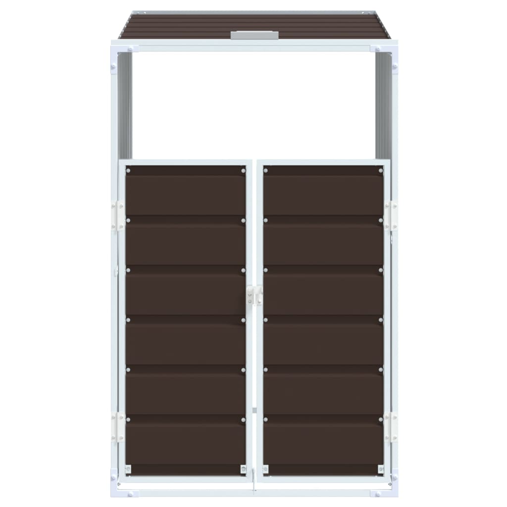 Copribidone Ruote Bidone Singolo Marrone 72x81x115 cm Acciaio