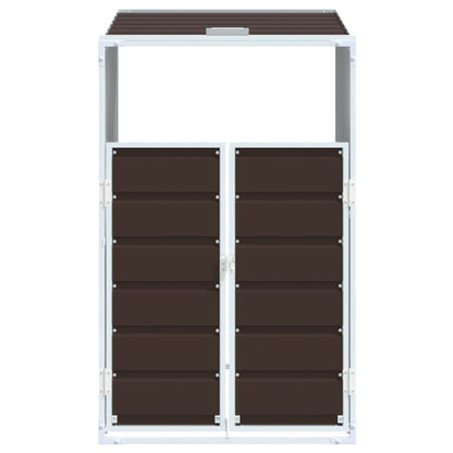 Copribidone Ruote Bidone Singolo Marrone 72x81x115 cm Acciaio