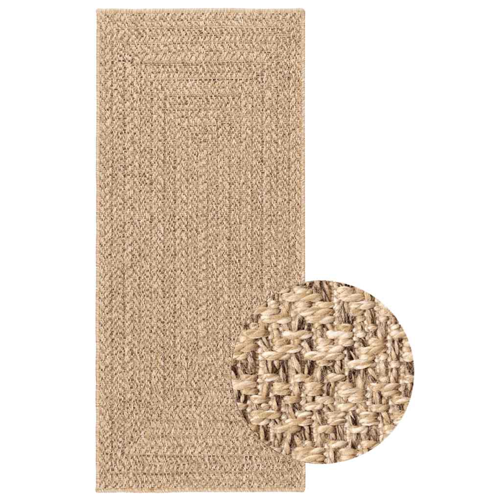Tappeto ZIZUR 80x200 cm Aspetto Iuta per Interni ed Esterni