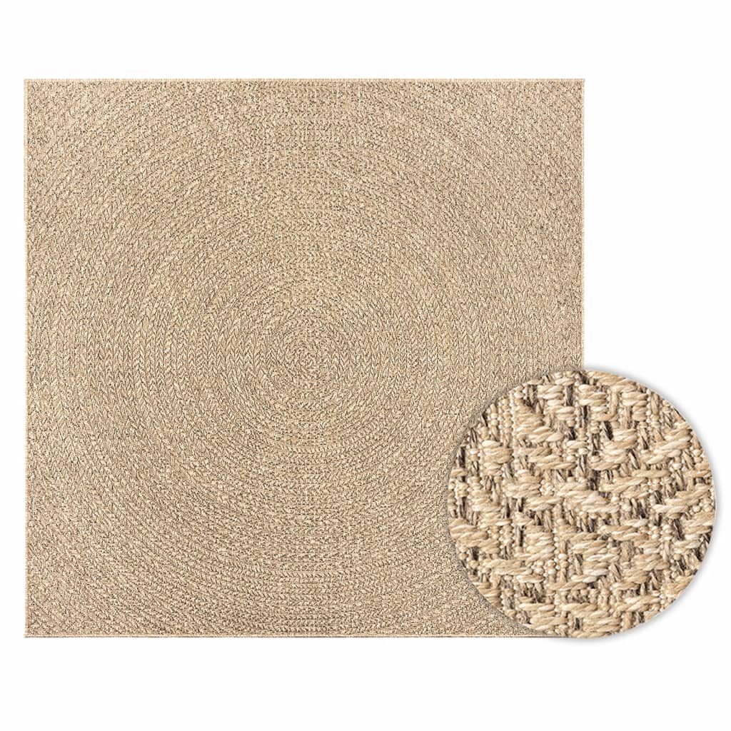 Tappeto ZIZUR 200x200 cm Aspetto Iuta per Interni ed Esterni