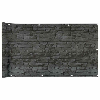 Paravento da Balcone con Aspetto Pietra Grigio 300x75 cm PVC