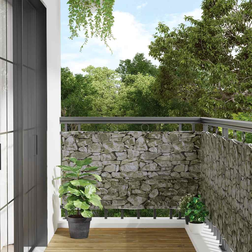 Paravento da Balcone con Aspetto Pietra 600x75 cm PVC