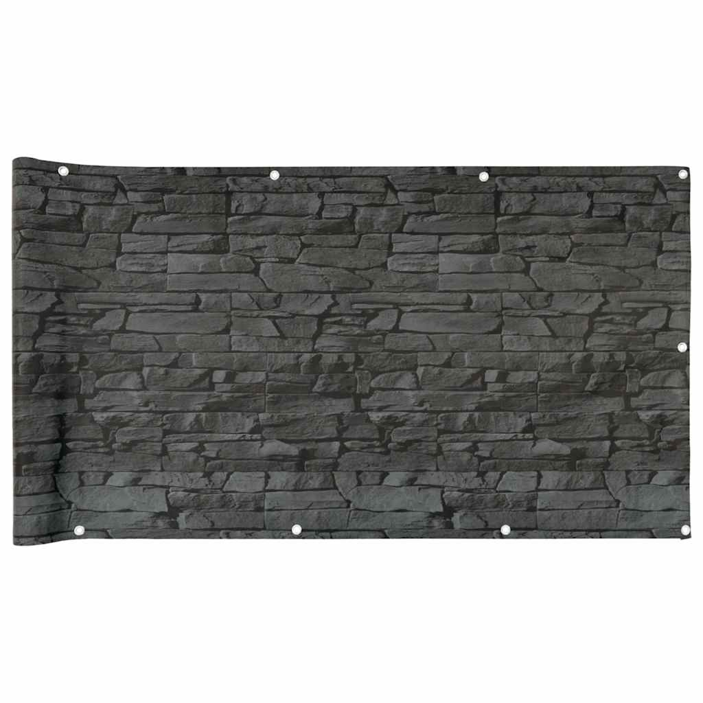 Paravento da Balcone con Aspetto Pietra Grigio 600x120 cm PVC