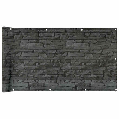 Paravento da Balcone con Aspetto Pietra Grigio 600x120 cm PVC