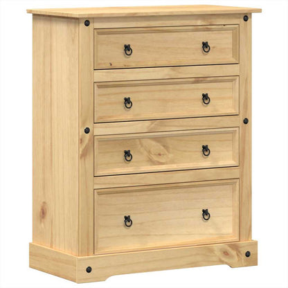 Cassettiera Corona 92x48x114 cm in Legno Massello di Pino