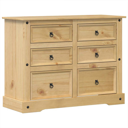 Cassettiera Corona 112x48x91 cm in Legno Massello di Pino
