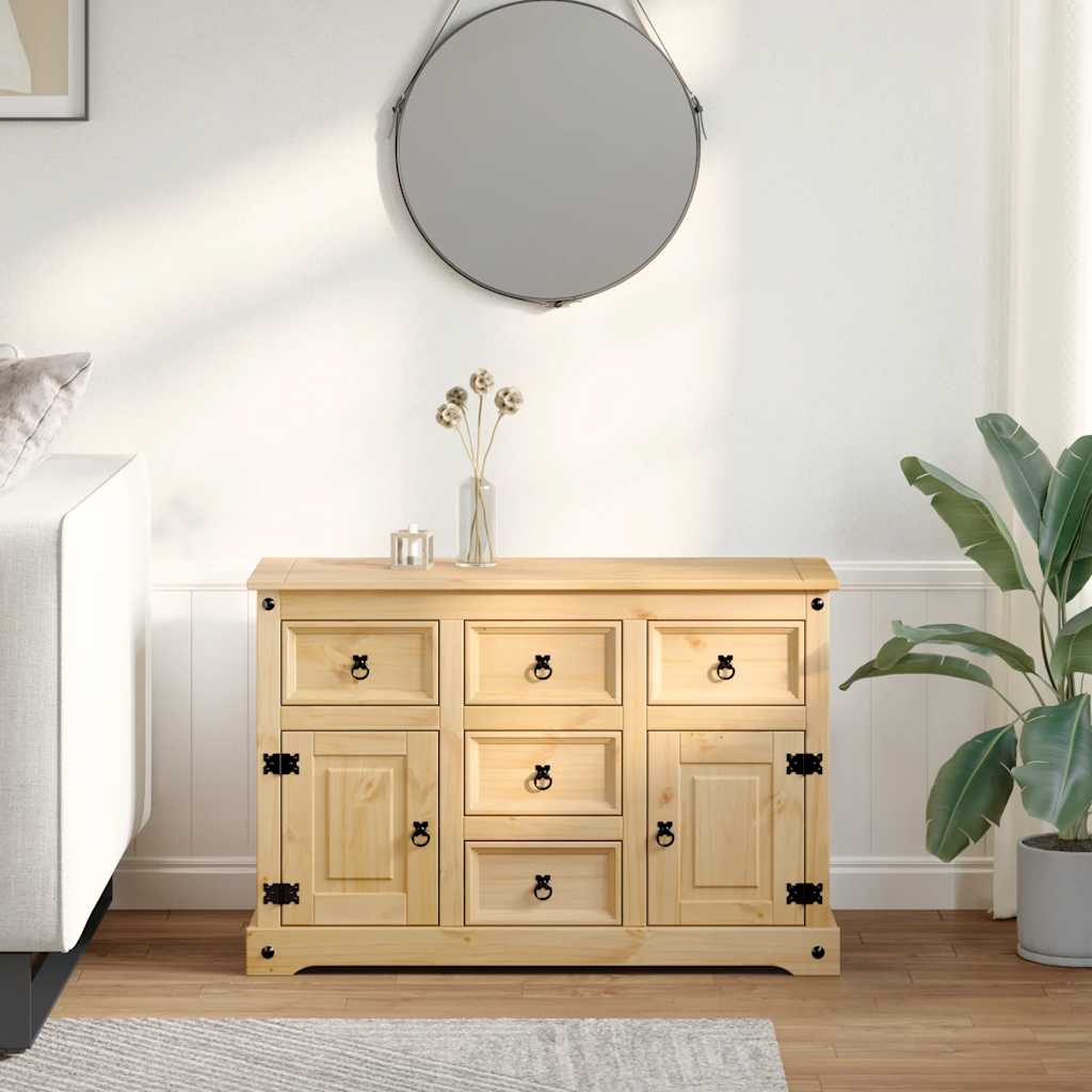 Credenza Corona 112x40x75 cm in Legno Massello di Pino