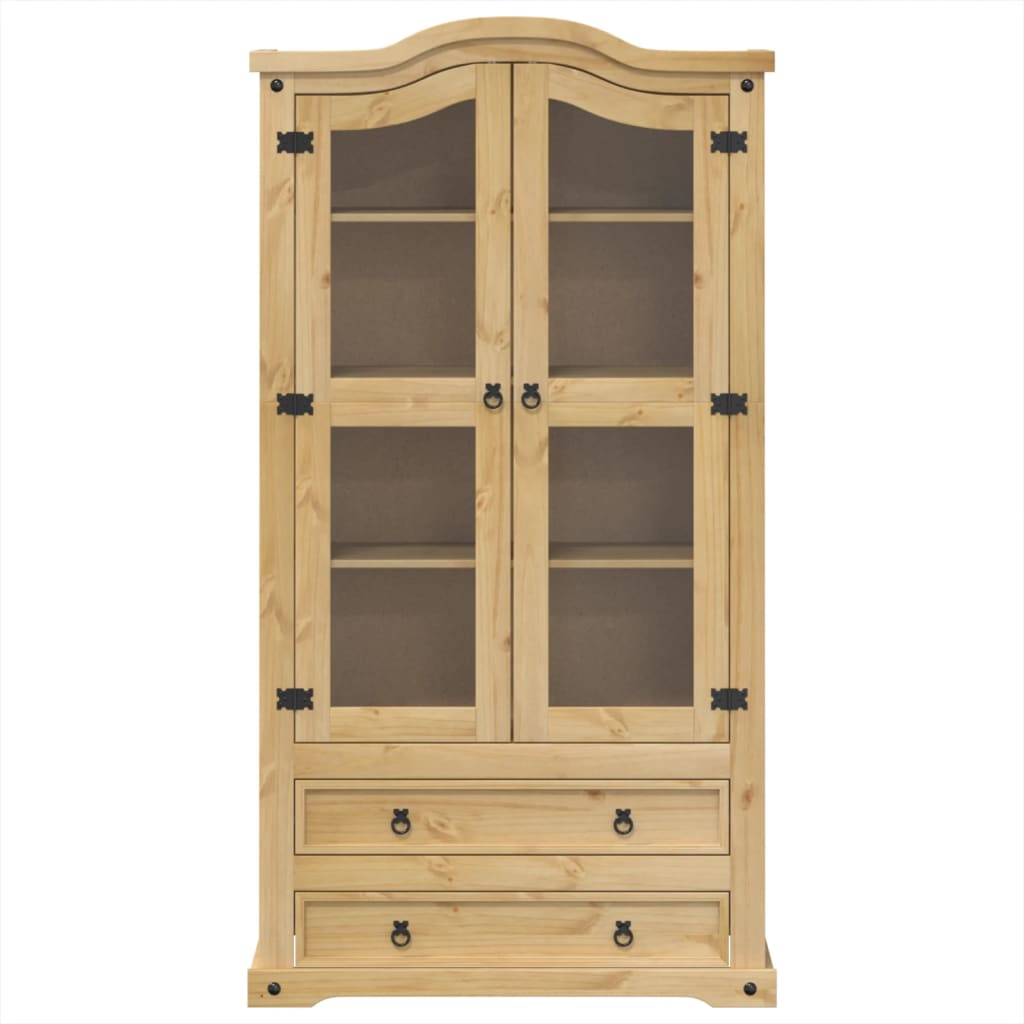 Vetrina Corona 99x43x187 cm in Legno Massello di Pino