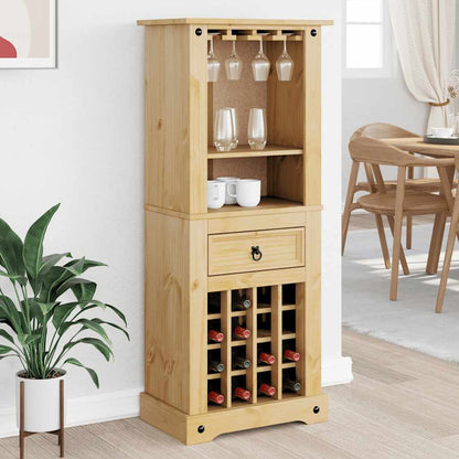 Portabottiglie Vino Corona 56x35x134,5cm Legno Massello di Pino