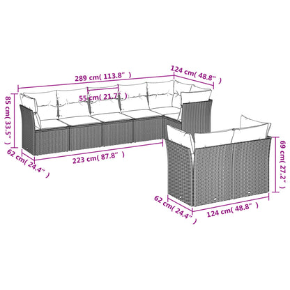 Set Divani da Giardino 8 pz con Cuscini Grigio in Polyrattan