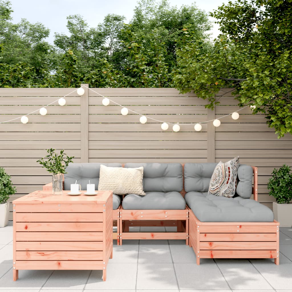 Set Divani da Giardino 5 pz in Legno Massello Abete Douglas