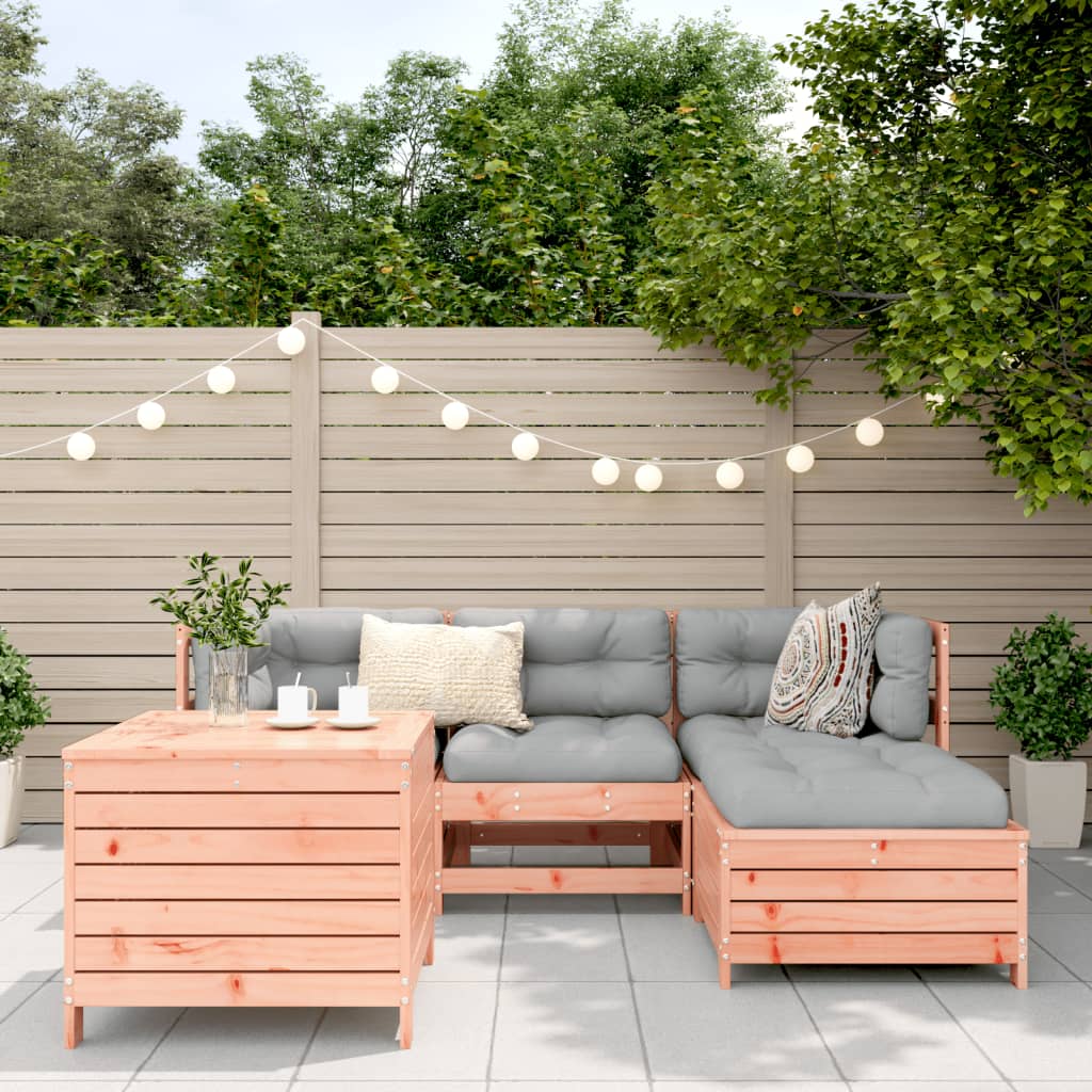 Set Divani da Giardino 5 pz in Legno Massello Abete Douglas