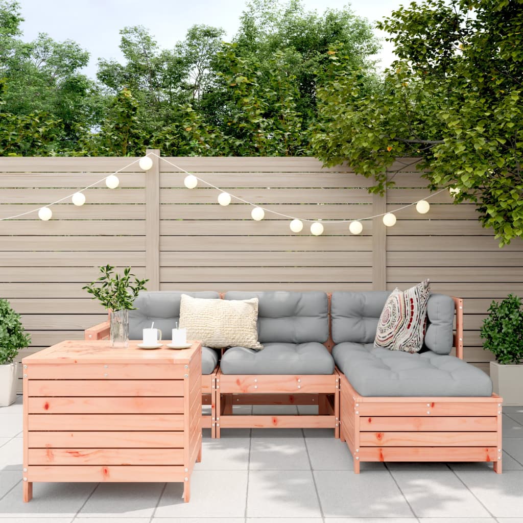 Set Divani da Giardino 5 pz in Legno Massello Abete Douglas