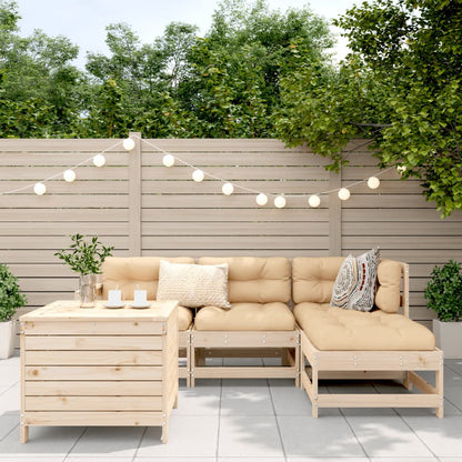 Set Divani da Giardino 5 pz in Legno Massello di Pino