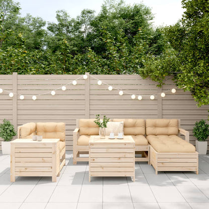 Set Divani da Giardino 7 pz in Legno Massello di Pino