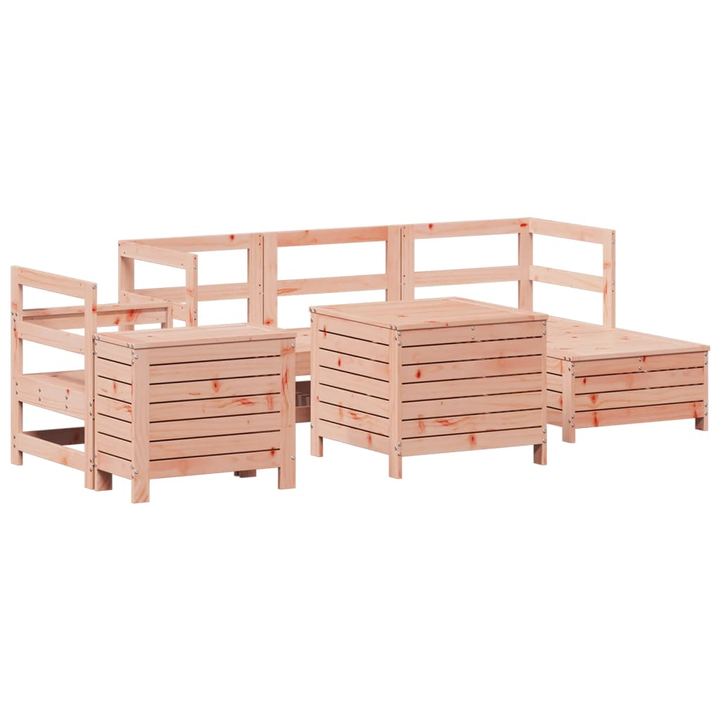 Set Divani da Giardino 7 pz in Legno Massello Abete Douglas