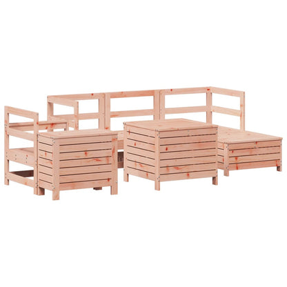 Set Divani da Giardino 7 pz in Legno Massello Abete Douglas