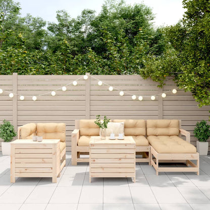 Set Divani da Giardino 7 pz in Legno Massello di Pino