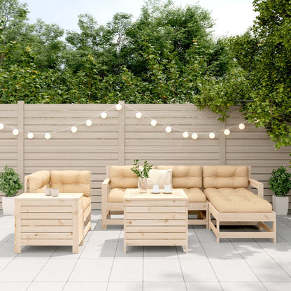 Set Divani da Giardino 7 pz in Legno Massello di Pino