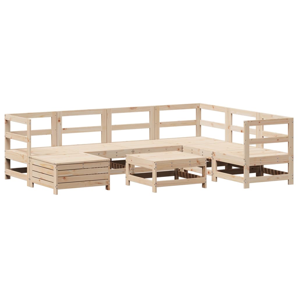 Set Divani da Giardino 8 pz in Legno Massello di Pino