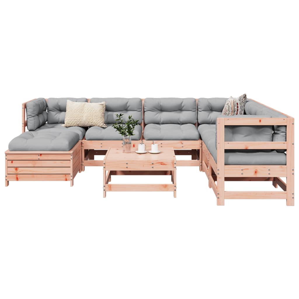 Set Divani da Giardino 8 pz in Legno Massello Abete Douglas