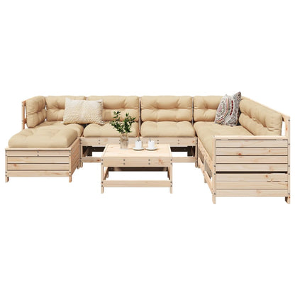 Set Divani da Giardino 8 pz in Legno Massello di Pino