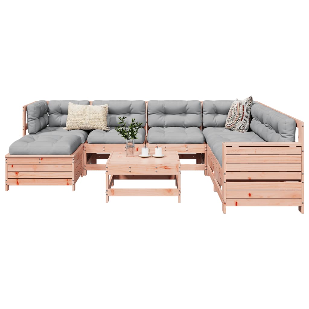 Set Divani da Giardino 8 pz in Legno Massello Abete Douglas
